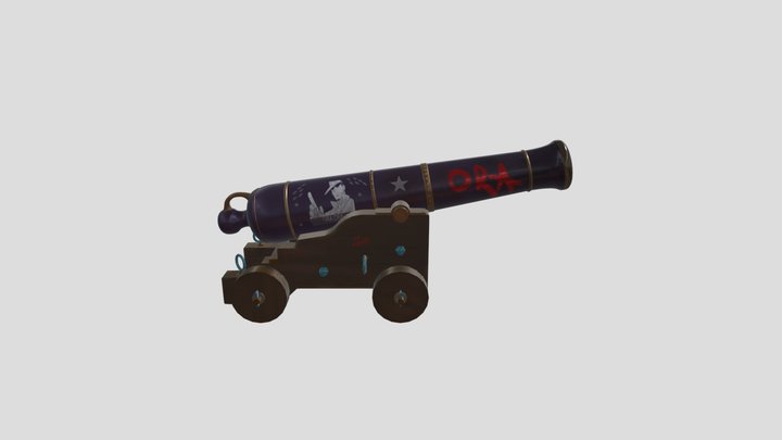 Hand Painted Cannon 3D Model