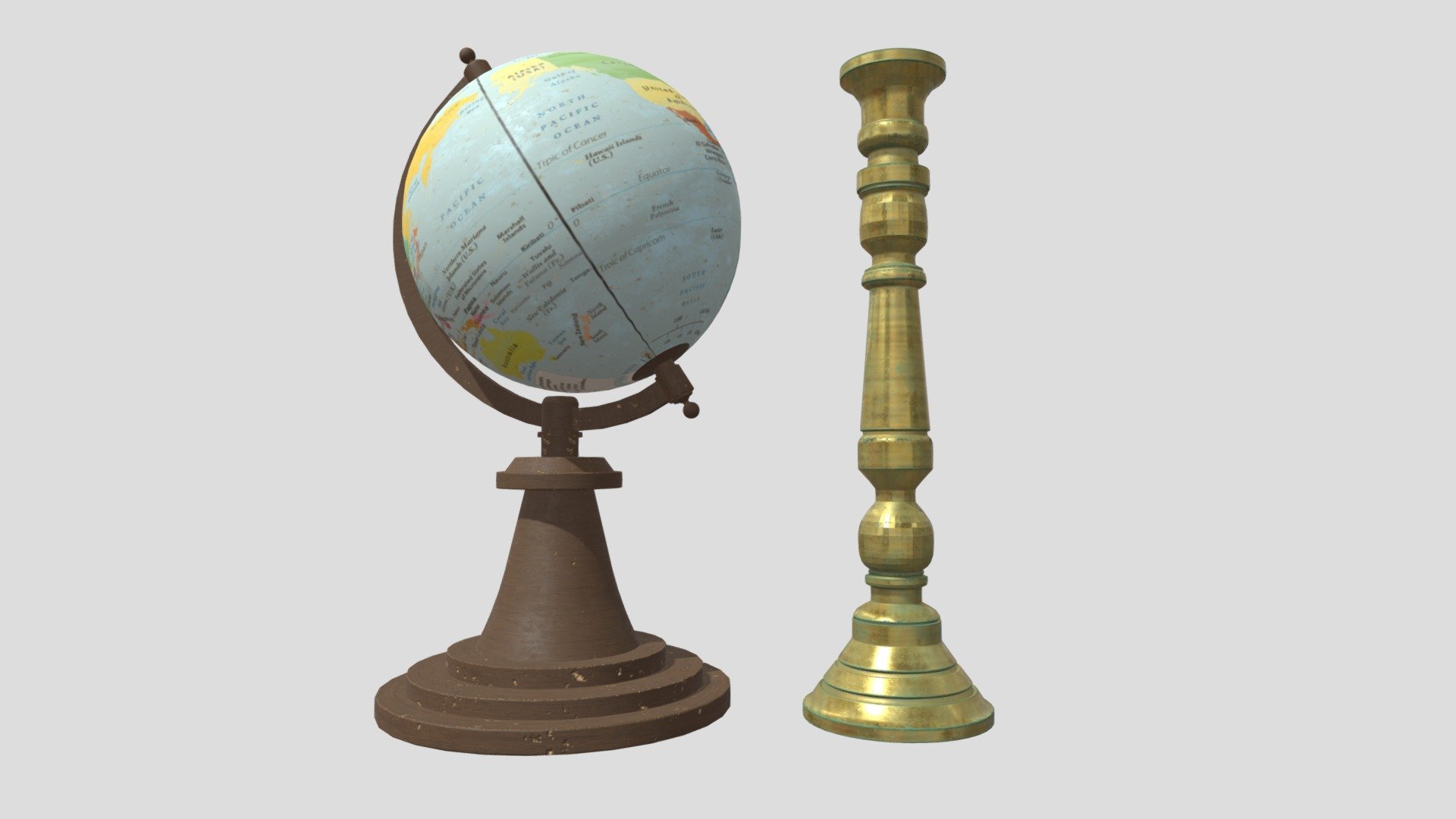 World Globe and Candle stand