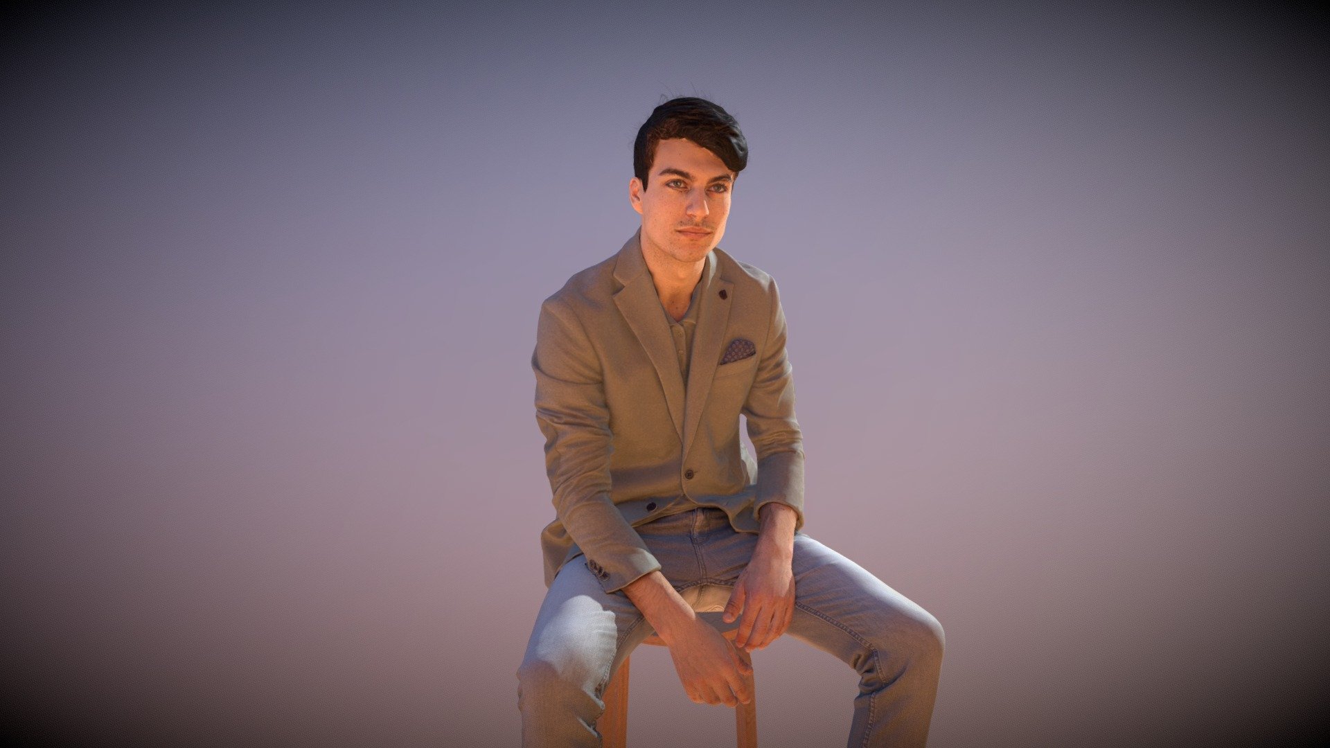 Casual Man Patrick Sitting Listening Watching