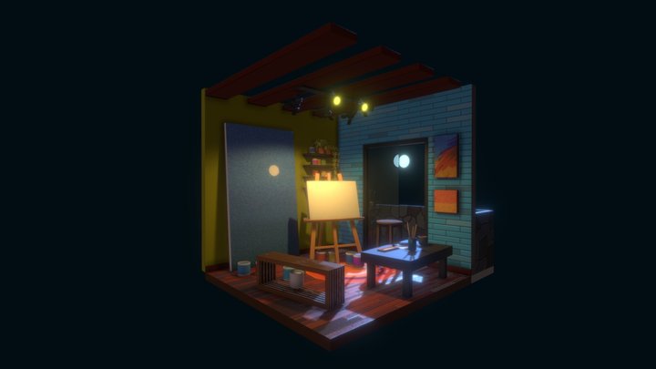Artist workroom 3D Model