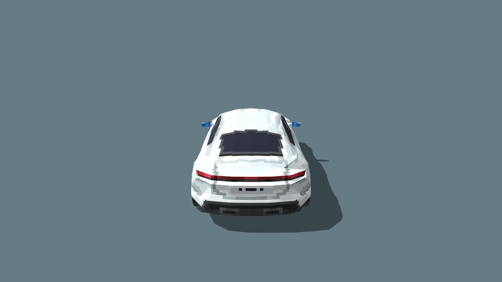 Porsche Taycan lowpoly pixel 3D Model