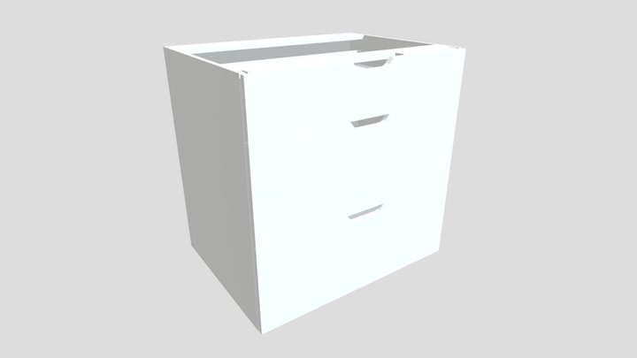 30035 - 3- Drawer Frameless Kitchen 800mm 3D Model