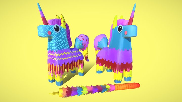 Low Poly Stylized Pinata Pack 3D Model