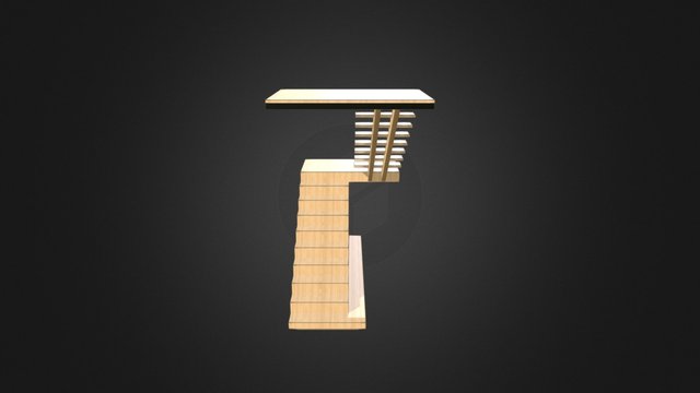Staircase-Bookshelve 3D Model