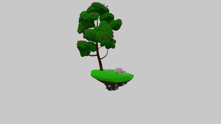 Floating Tree Island 3D Model