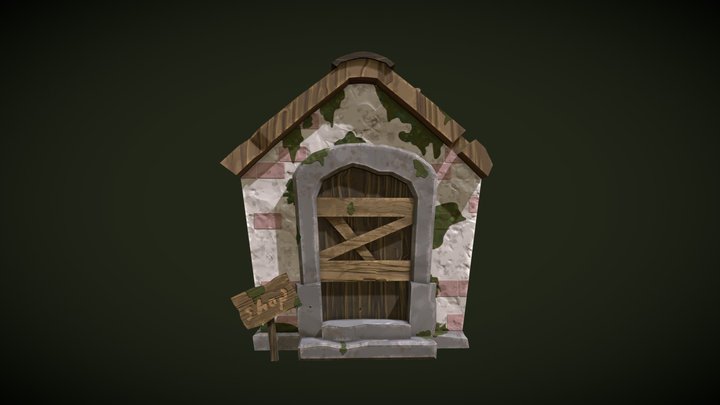 Low poly bricks Shop 3D Model