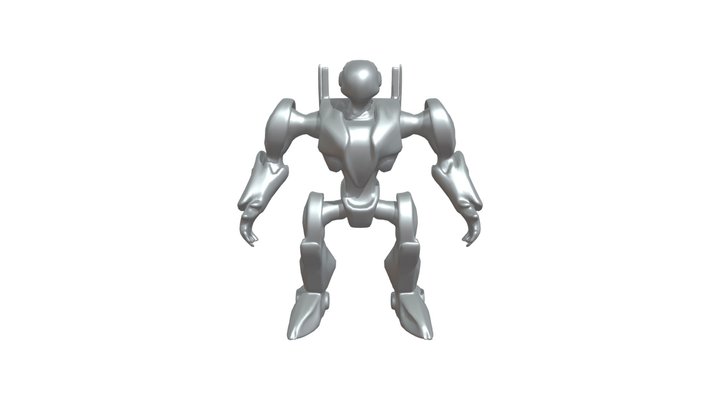 Futuristic humanoid robot with armor plating 3D Model