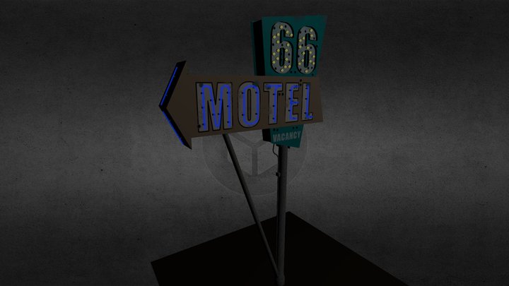 Motel sign 3D Model