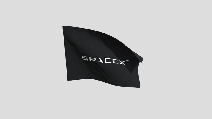 SpaceX Flag 3D Model