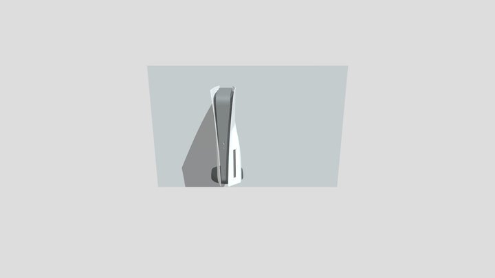 PS5 with wall 3D Model