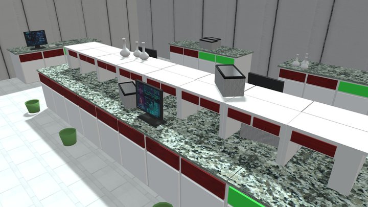 Low Poly Chemistry Lab 3D Model