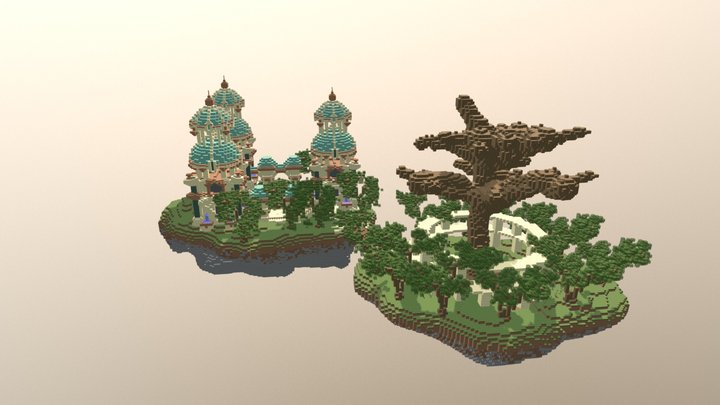 Spawn with 2 big islands for Skyblock! 3D Model