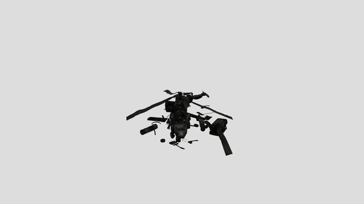 Crashed Helicopter 3D Model