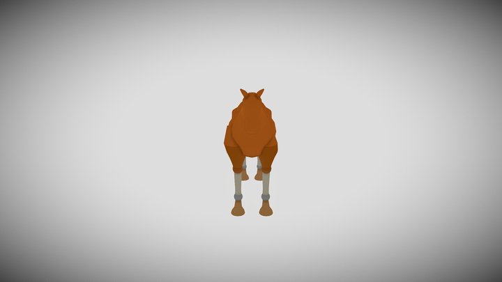 Horse in low-poly #riggied 3D Model