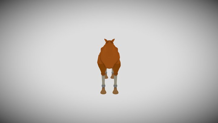 Horse in low-poly #riggied 3D Model