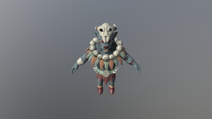 Tribal Wolf 3D Model