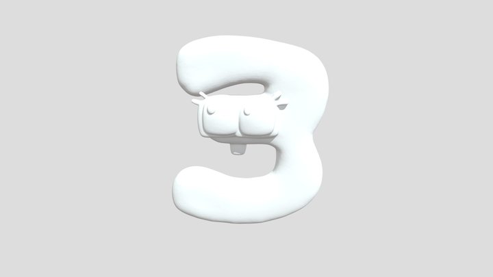 Yellow Number Friend 3D Model
