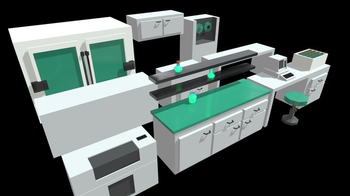 Science Lab Lowpoly 3D Model