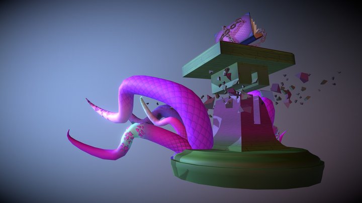Necronomicon Pedestal - Fantasy 3D Model