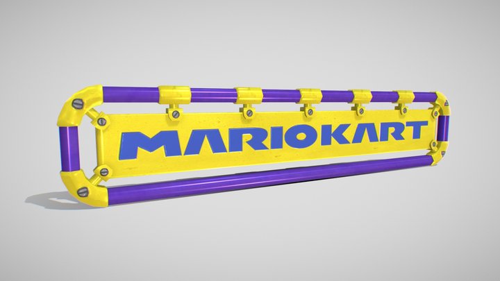 Wario Stadium Start Sign - Mario Kart 8 3D Model