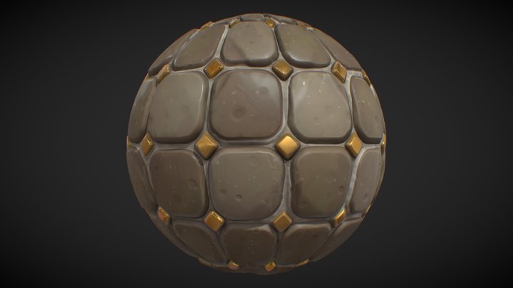 Stylized Floor Ornate Gold 3D Model