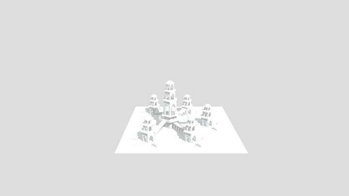 Temple Structure 3D Model