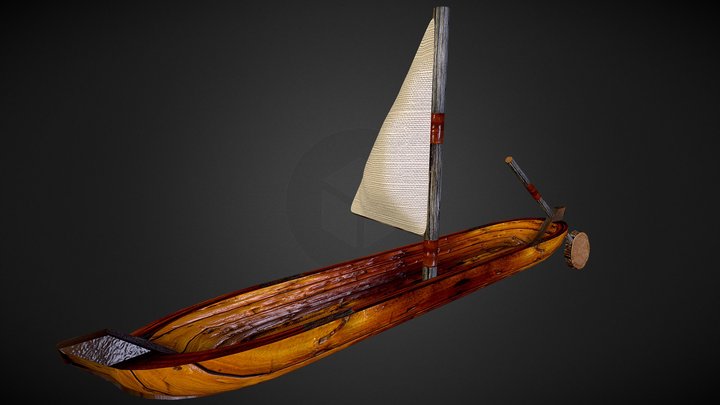 Medieval Fishing Boat 3D Model