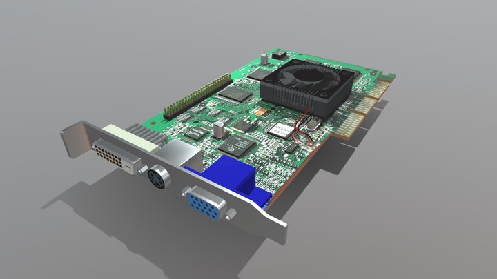 Nvidia Geforce 256 Graphic card 3D Model
