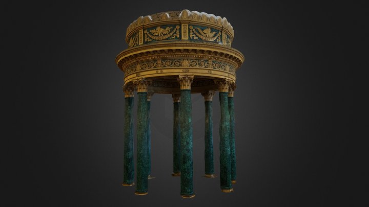 Gold and malachite rotunda 3D Model