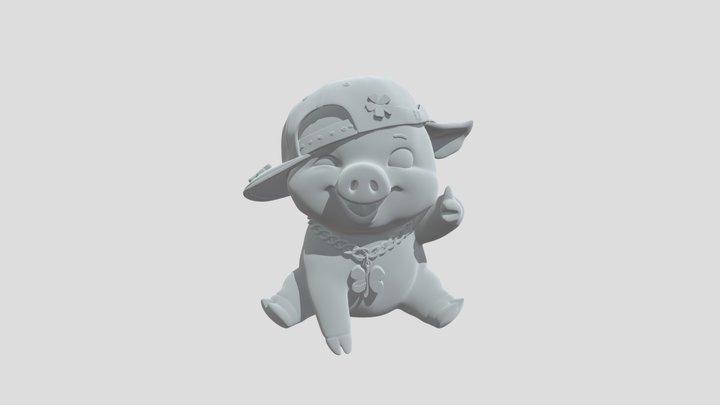 Lucky Clover Pig 3D Model