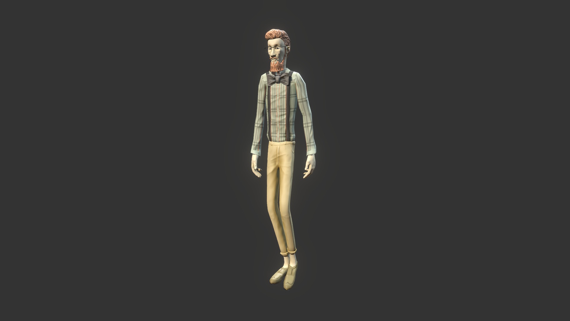 3D model Tall Guy - This is a 3D model of the Tall Guy. The 3D model is about a person wearing a white shirt and white shoes.