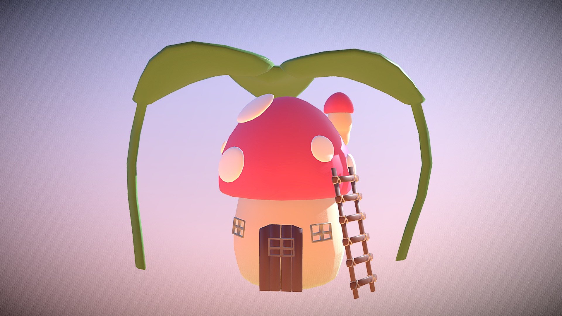Cute Mushroom House Download Free 3D model by annhatsady [e0e5956