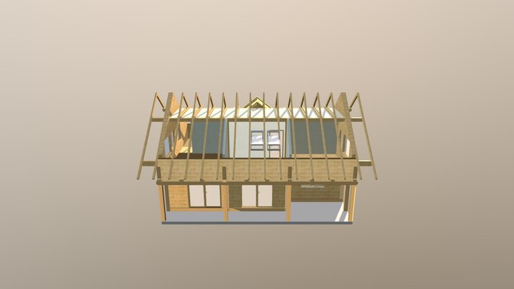 lesena hiša 3D Model