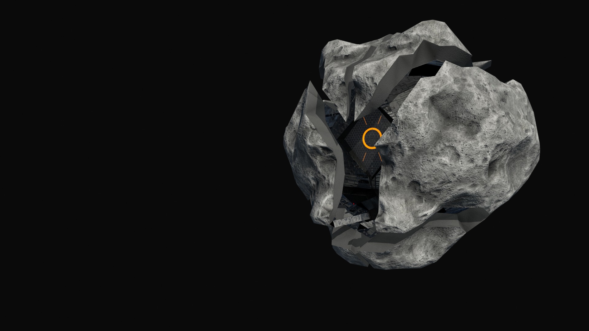 3D model Enemy Asteroid - This is a 3D model of the Enemy Asteroid. The 3D model is about a grey and white mask.