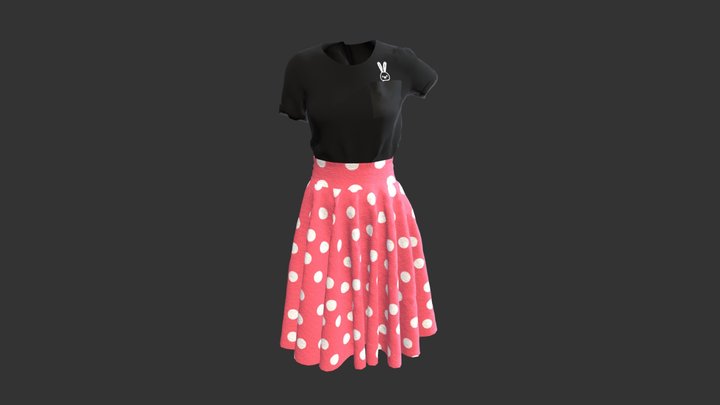 Skirt and t-shirt 3D Model