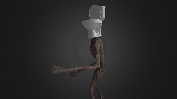 Toilet Head rigged with animation 3D Model