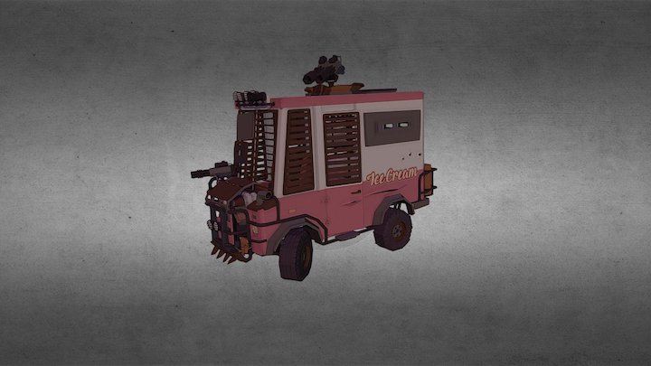 Zombie ready ice cream van 3D Model