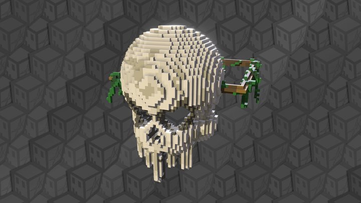 Zombie Skull - (32-bit) 3D Model