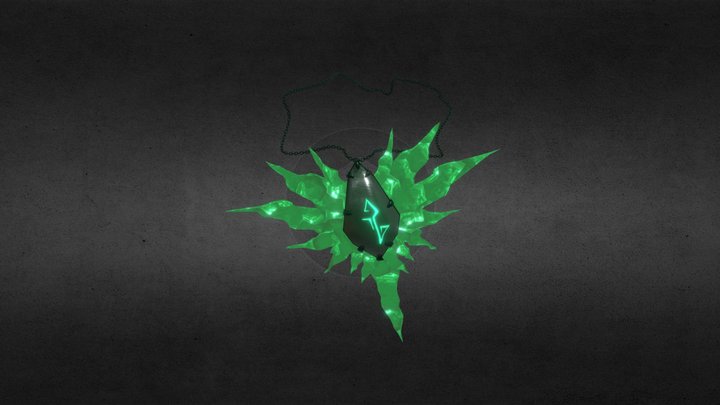 Emerald Rune Medallion 3D Model