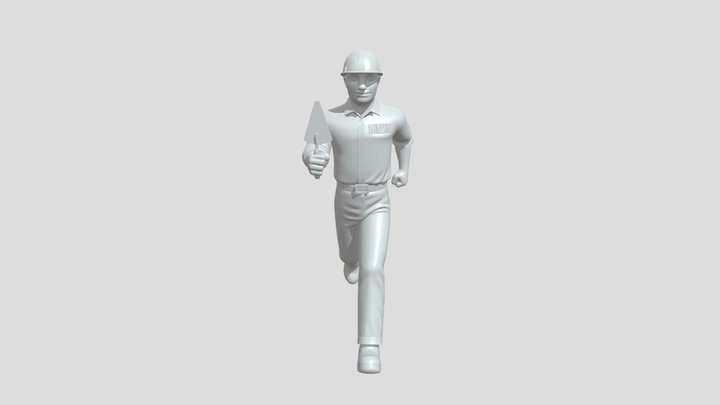 A construction worker figure 3D Model