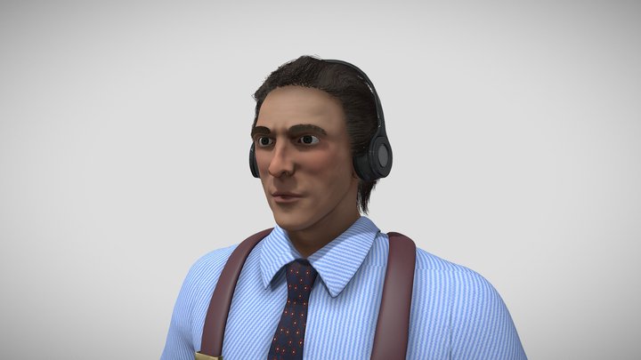 PIA Modelado Alto Poligonaje Christian Bale 3D Model