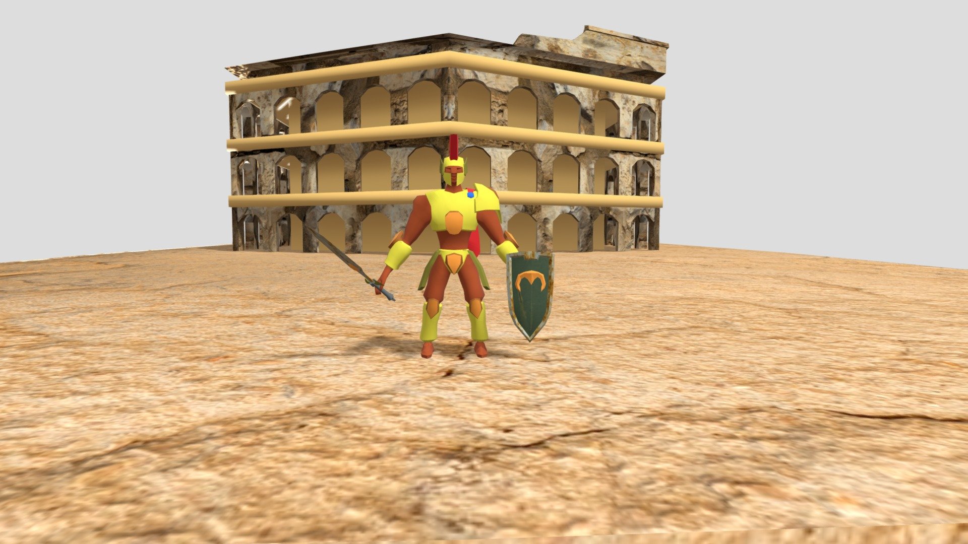 Personaje Gladiadiador Romano LowPoly