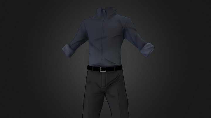 Stylized Pant & Shirt Clothing for Men 3D Model 3D Model