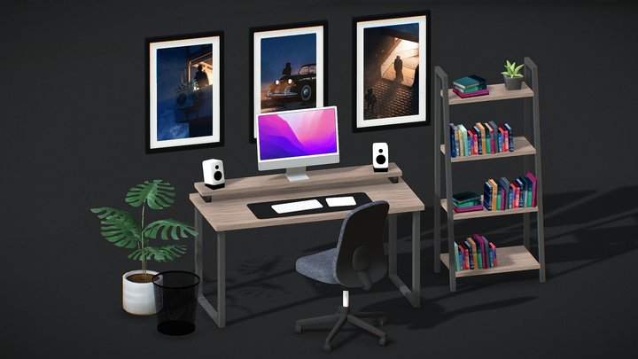Home Office Asset Pack (Preview) 3D Model