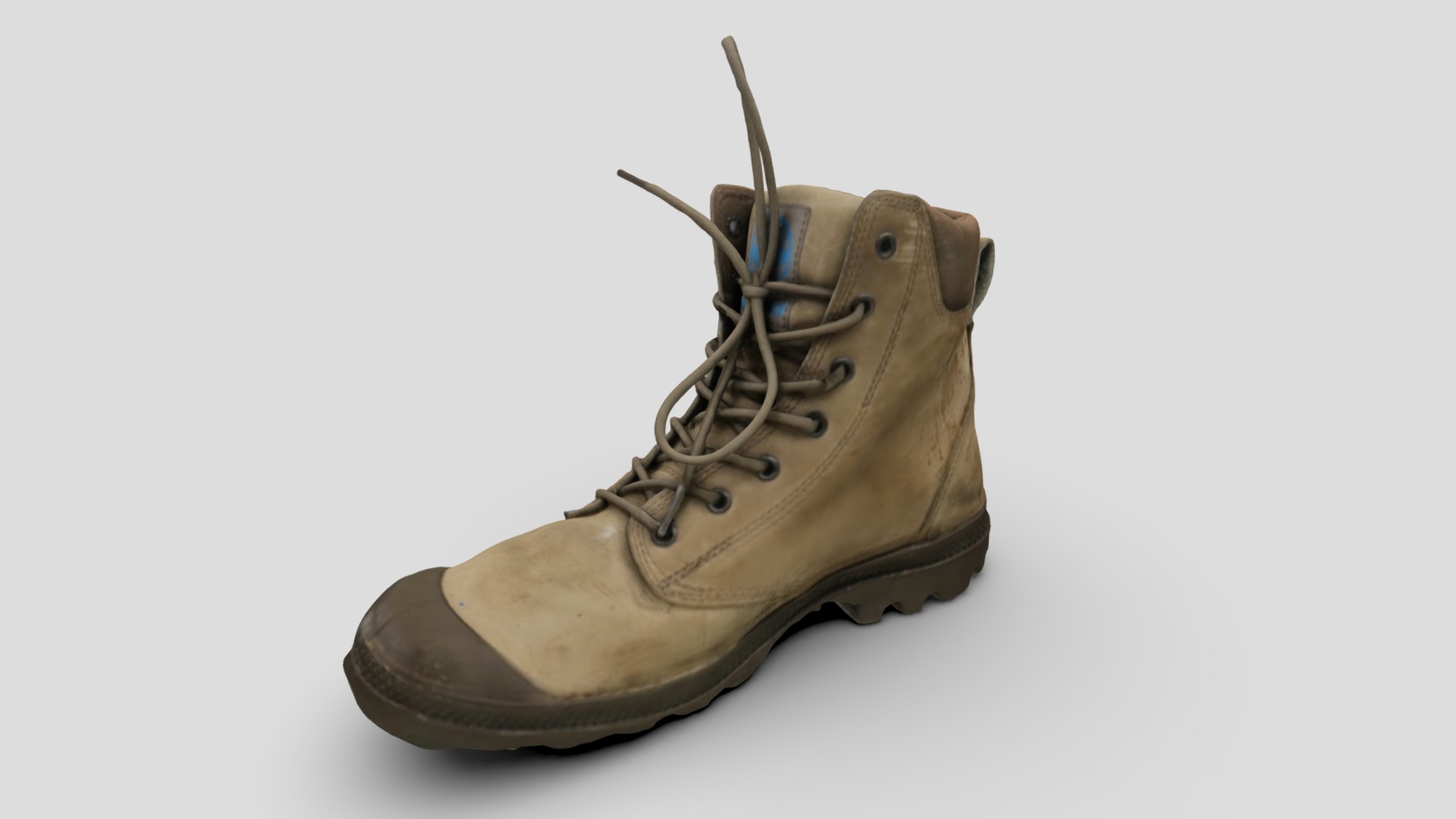 3D model Boot - This is a 3D model of the Boot. The 3D model is about a brown boot with a white background.