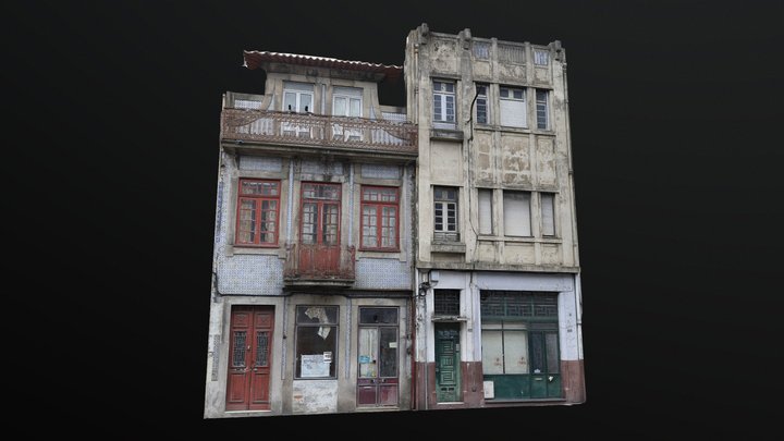 Abandoned_house_facade_04 3D Model
