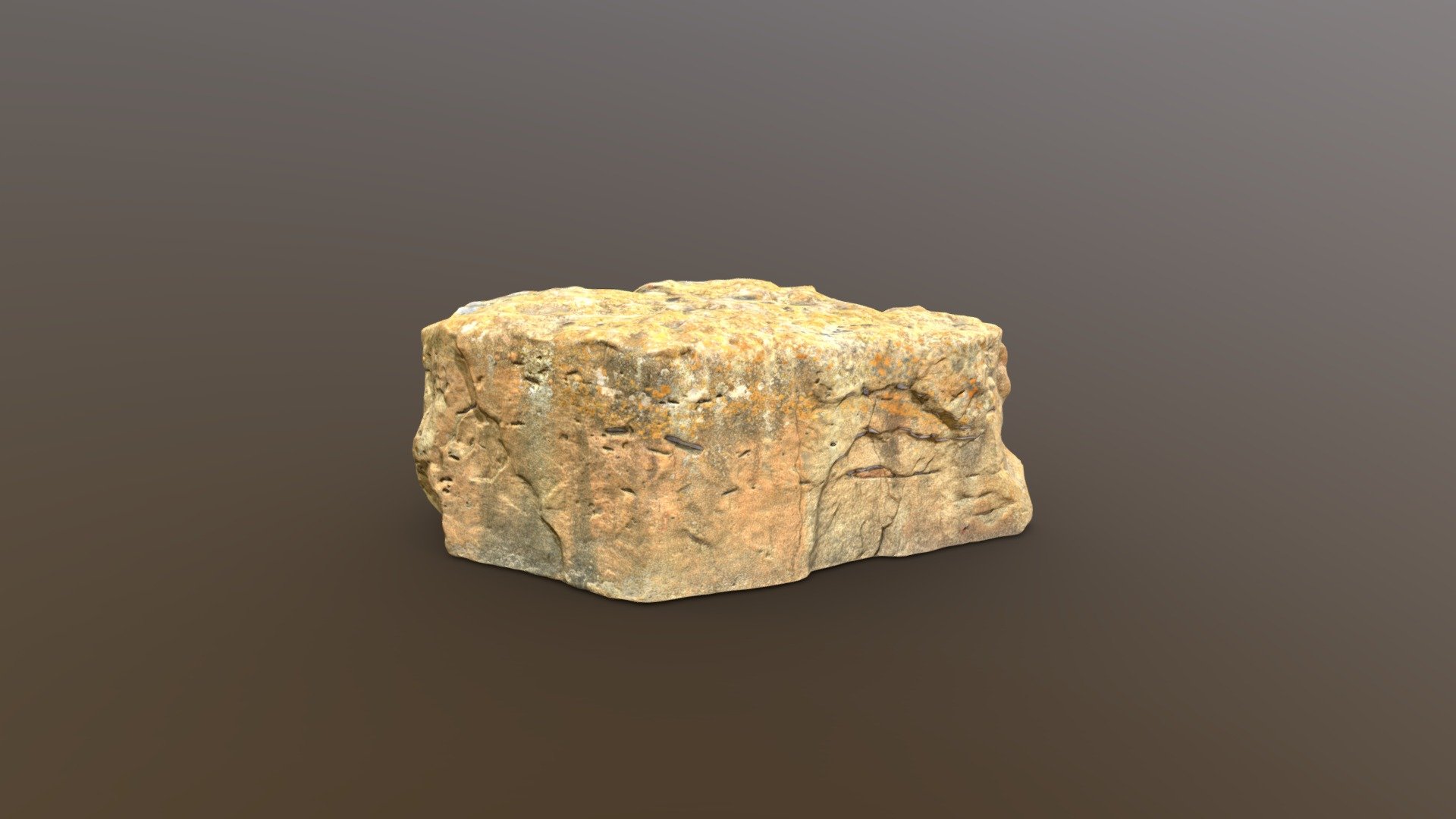 Large Mossy Orange Rock Retopologized - Download Free 3D model by ...