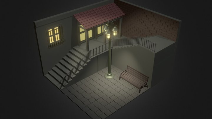 old courtyard 3D Model
