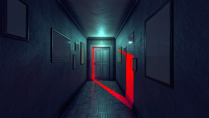 Red light behind the door 3D Model