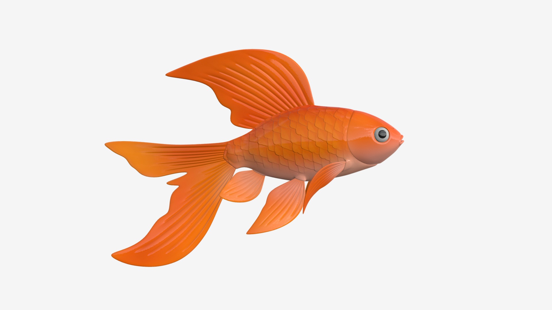 3D model Stylized goldfish - This is a 3D model of the Stylized goldfish. The 3D model is about a close-up of a fish.